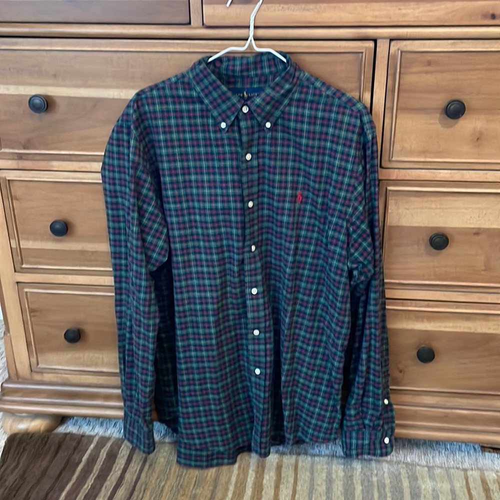Polo Plaid Button Down Large
